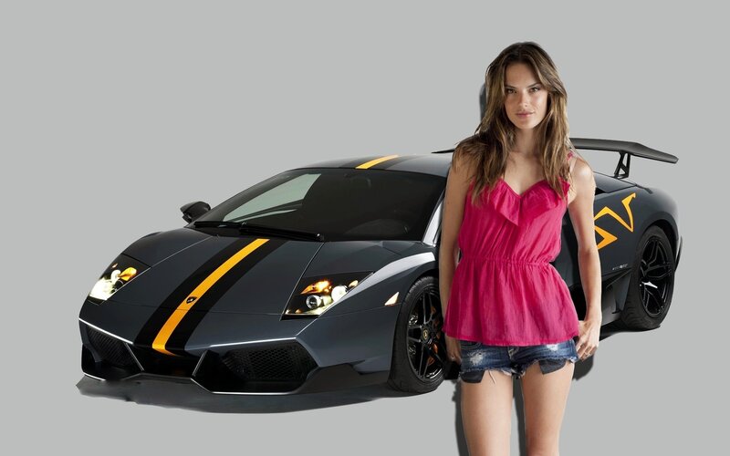 Woman Standing with Car — Gray, Confident
