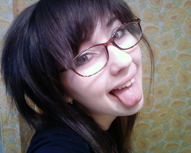 woman sticking out tongue