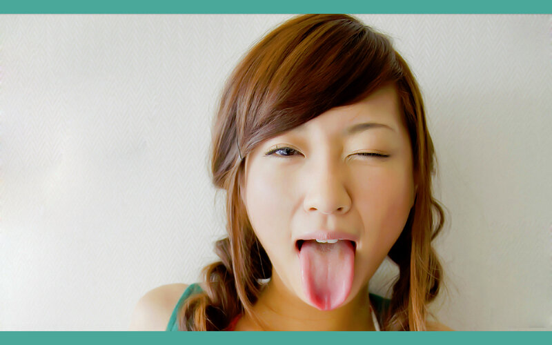 Woman Sticking Out Tongue — Brown, Playful, Photograph, Braided Hair