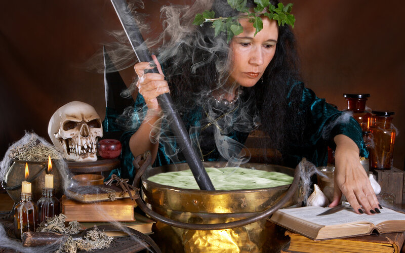 Woman Stirring Cauldron