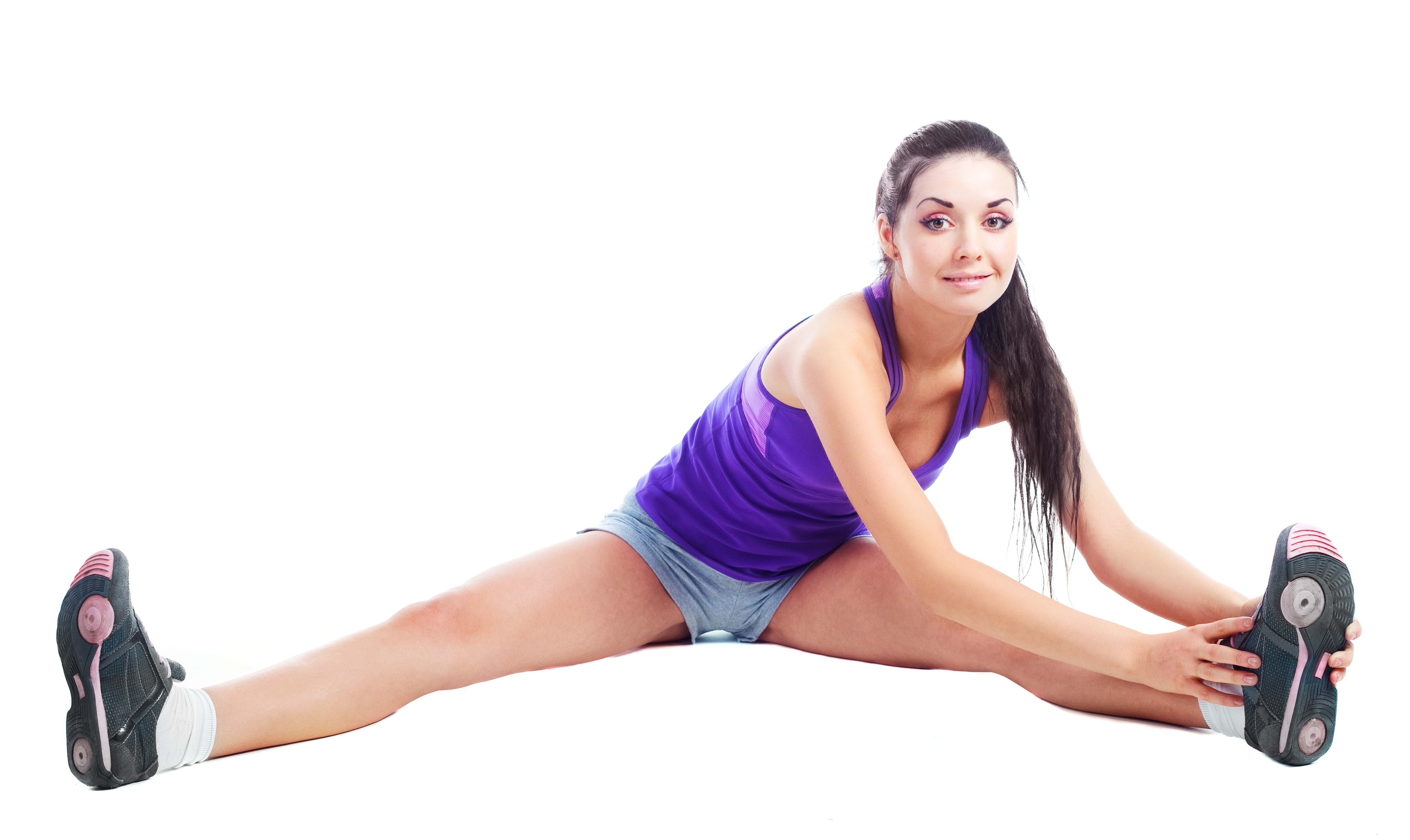 woman stretching in split