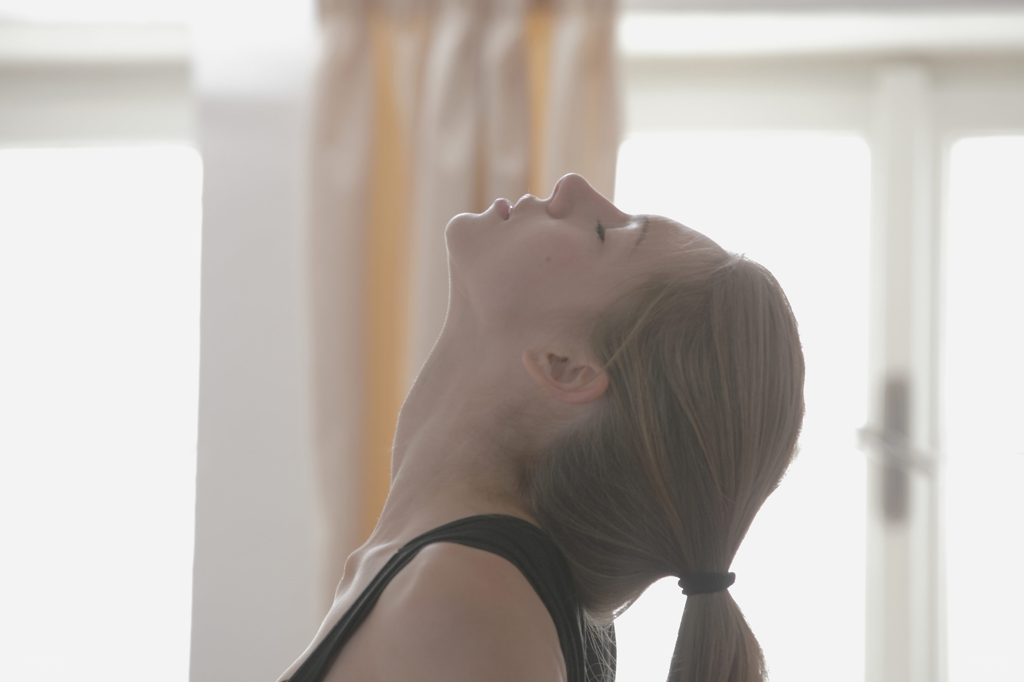 woman stretching neck