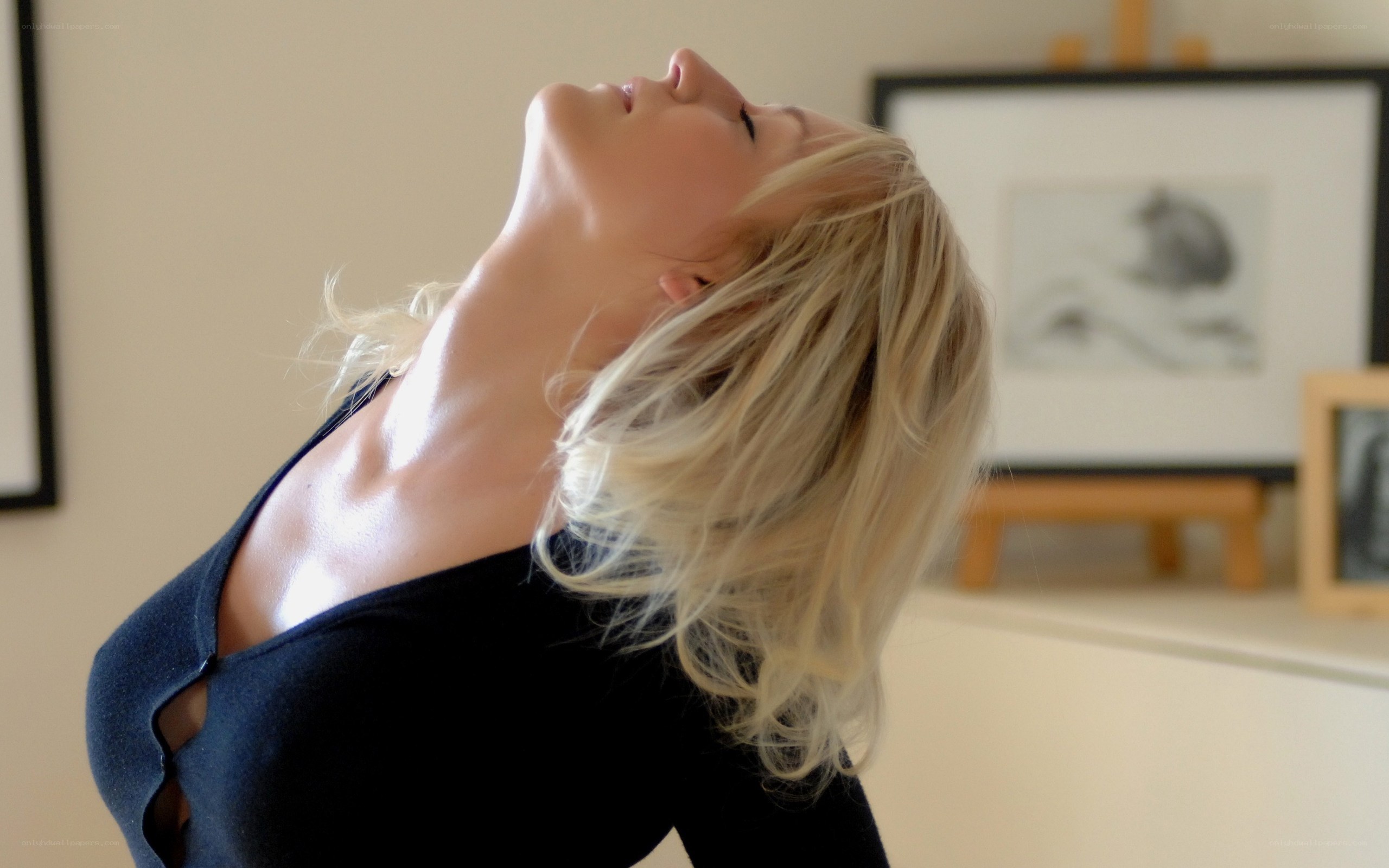woman stretching neck