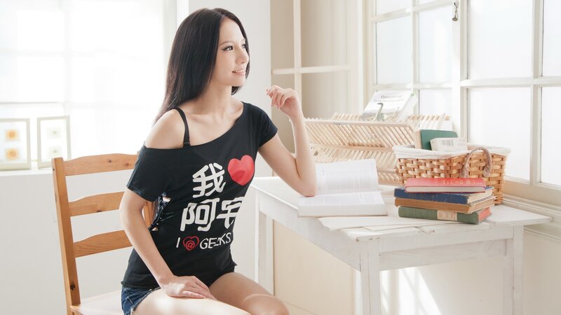 Woman studying at a desk
