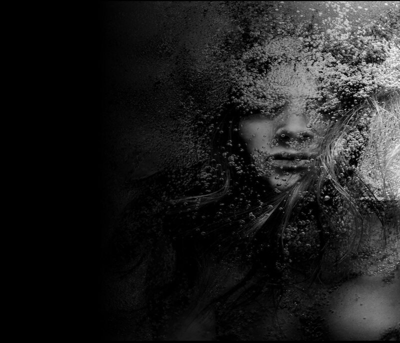 woman submerged in water