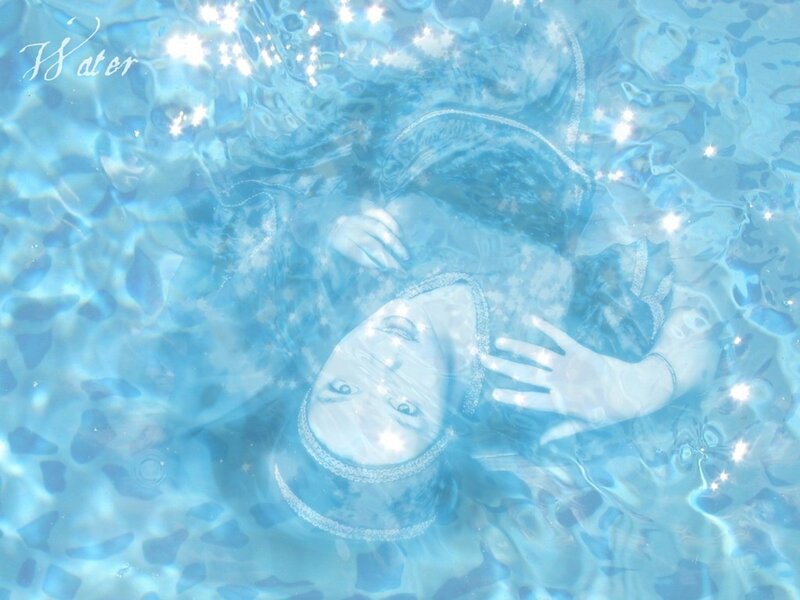 woman submerged in water