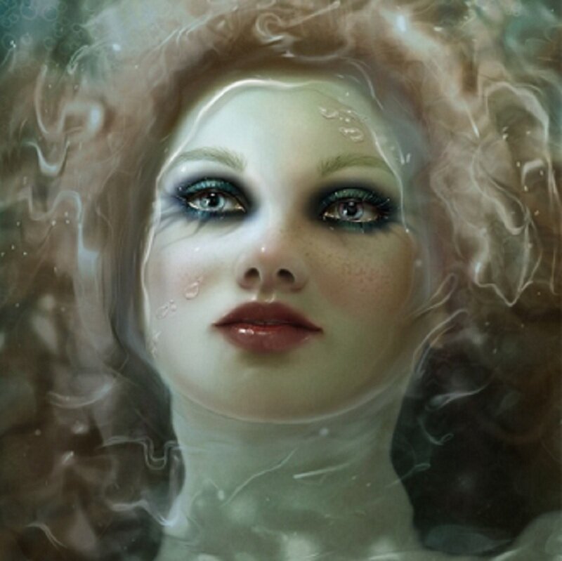 woman submerged in water
