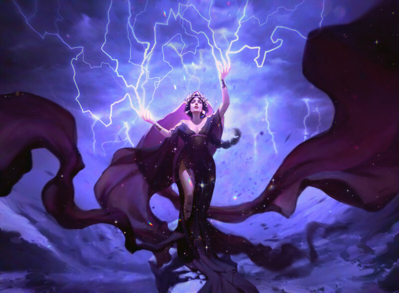 Woman Summoning Lightning