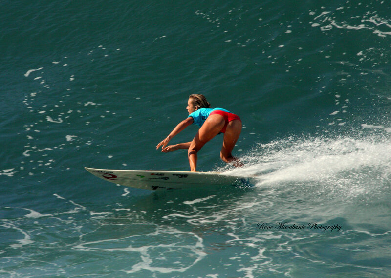 Woman Surfing Wave — Blue, Active, Afternoon