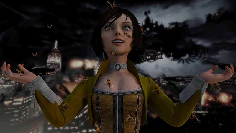 Woman Surrounded by Bees