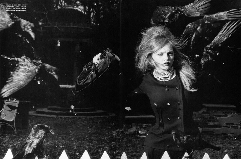 Woman Surrounded by Birds — Black
