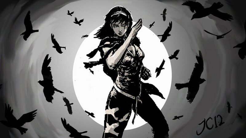 Woman Surrounded by Birds