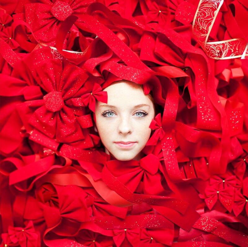Woman Surrounded by Bows