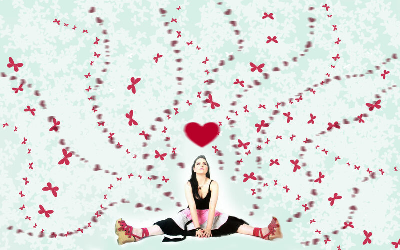 woman surrounded by butterflies
