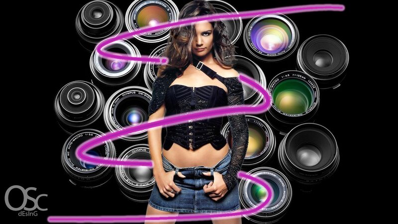 woman surrounded by camera lenses