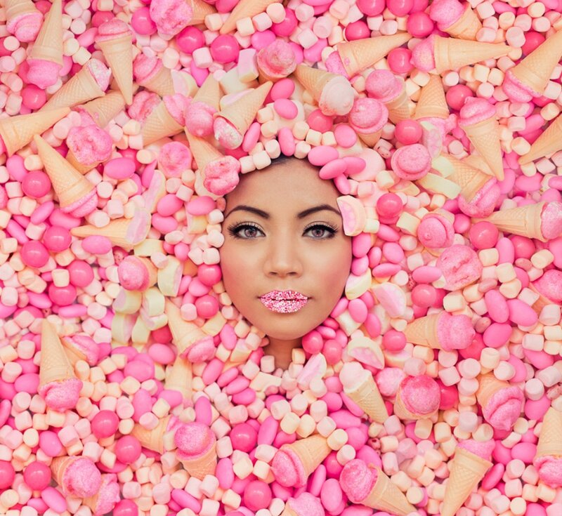 Woman Surrounded by Candy