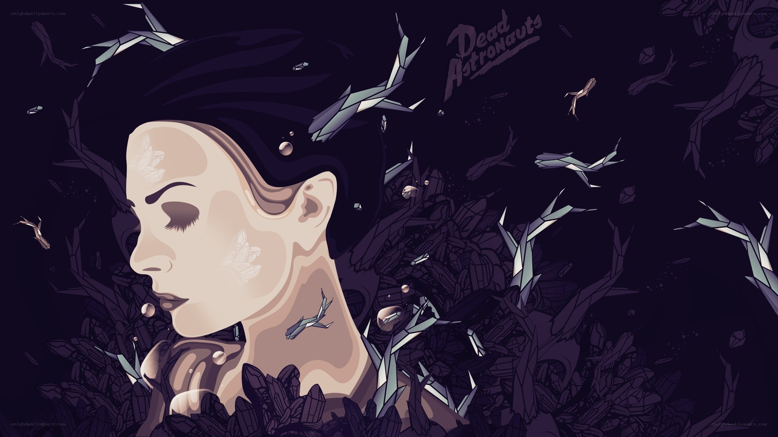 woman surrounded by crystals