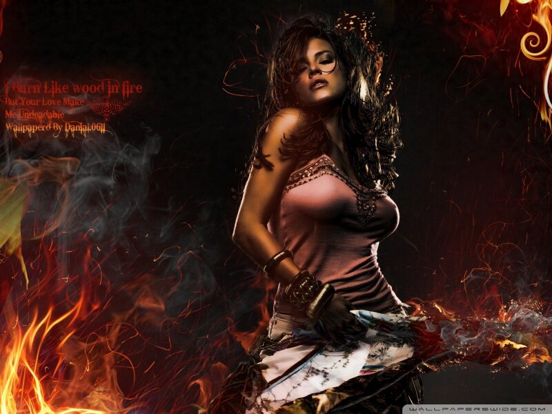Woman Surrounded by Fire — Black