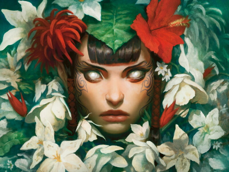 woman surrounded by flowers