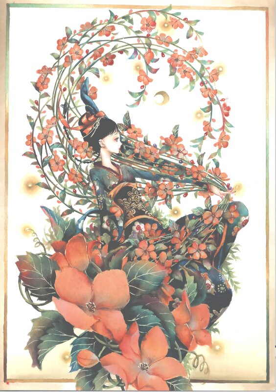woman surrounded by flowers