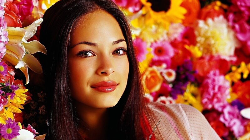 Woman Surrounded by Flowers — Yellow