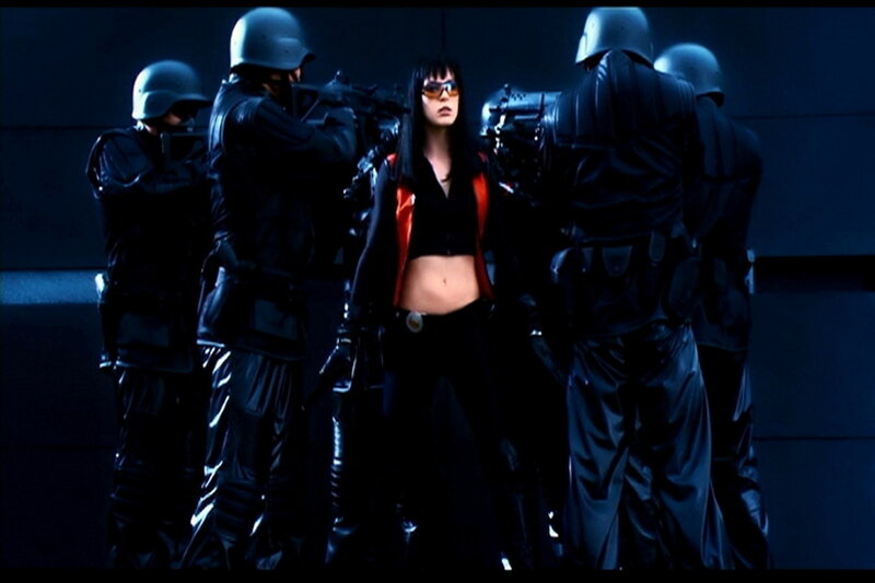 Woman Surrounded by Soldiers — Black