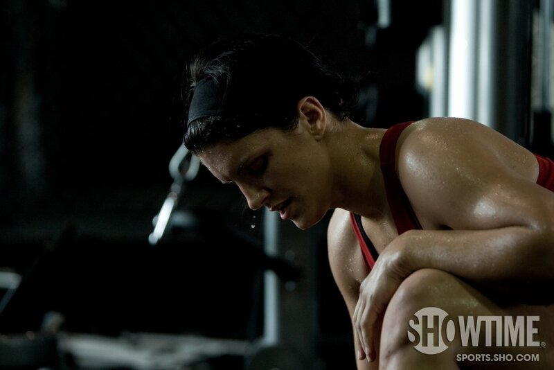 woman sweating in gym