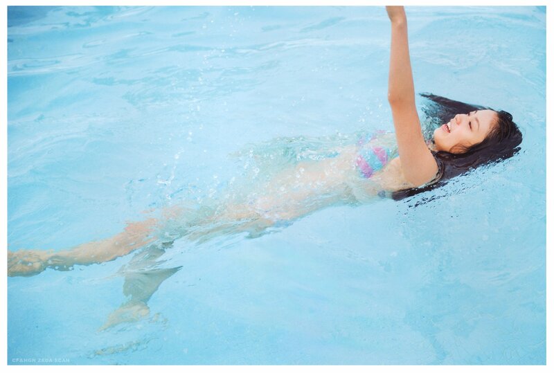 woman swimming in pool