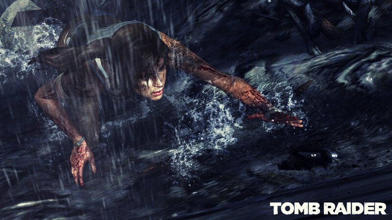 Woman Swimming in Rain