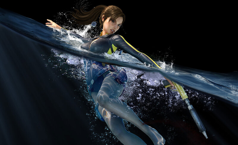 Woman Swimming Underwater — Blue, Action