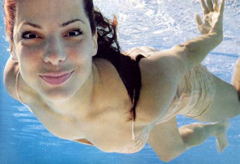 Woman Swimming Underwater — Blue, Calm, Photograph