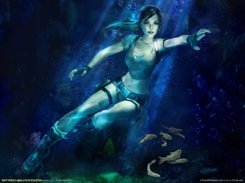 Woman Swimming Underwater — Blue, Dramatic