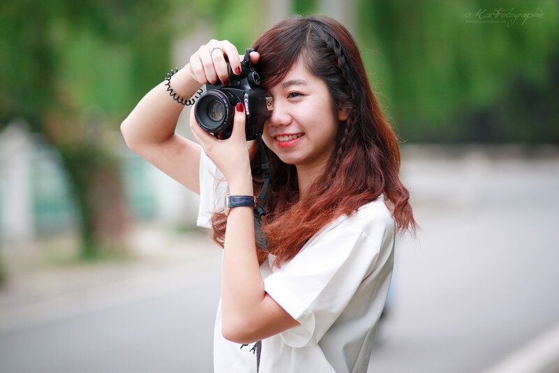 woman taking a photo