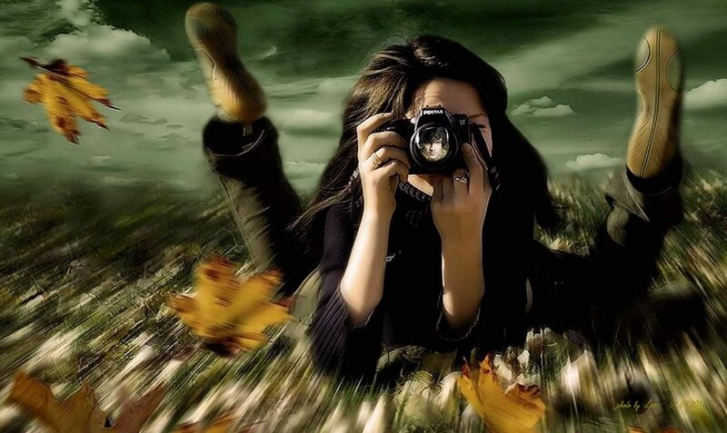 Woman Taking a Photo — Green