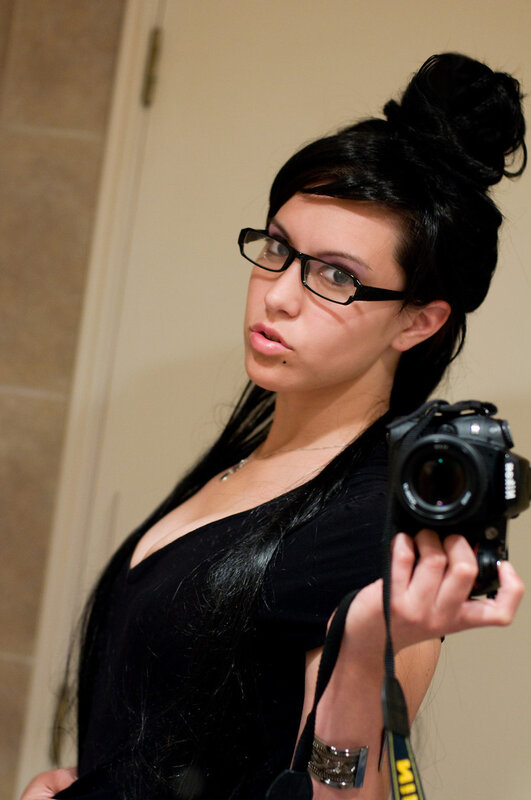 woman taking mirror selfie