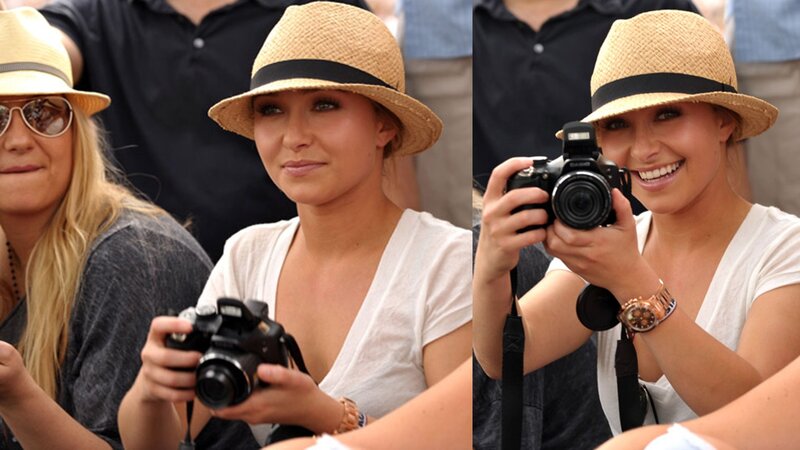 Woman taking photos at event