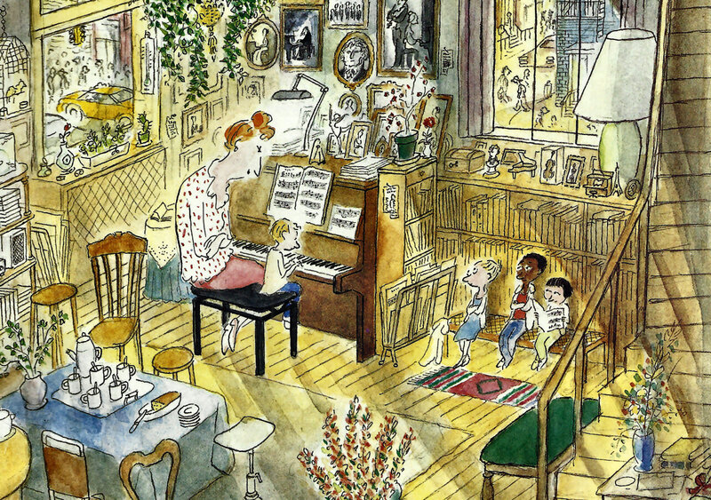 Woman Teaching Piano