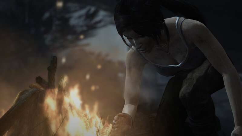 Woman Tending a Fire