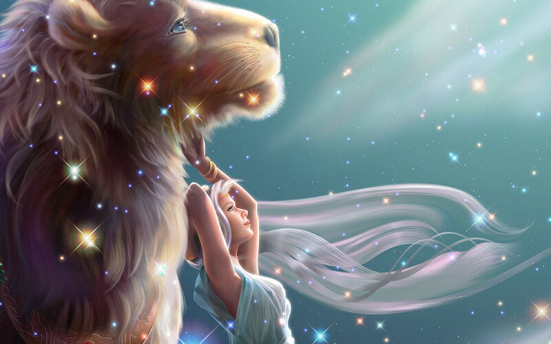 Woman Touching Lion