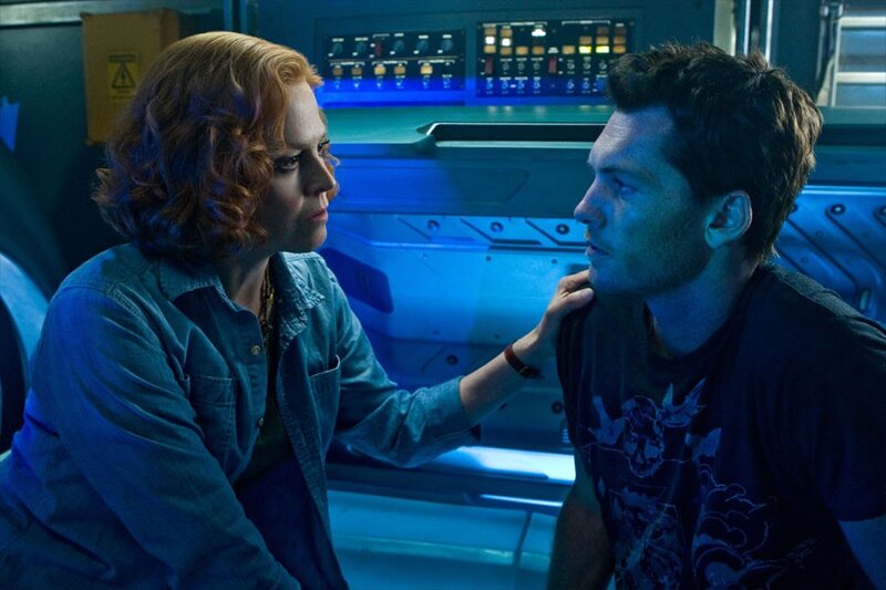 Woman Touching Man's Face — Blue