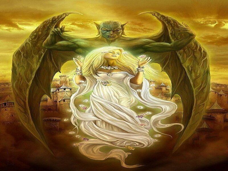 Woman under Demon Wings