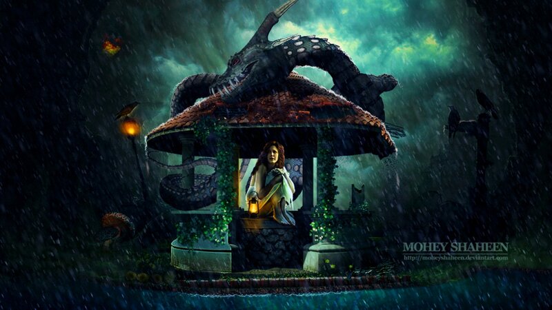 Woman under Dragon Shelter