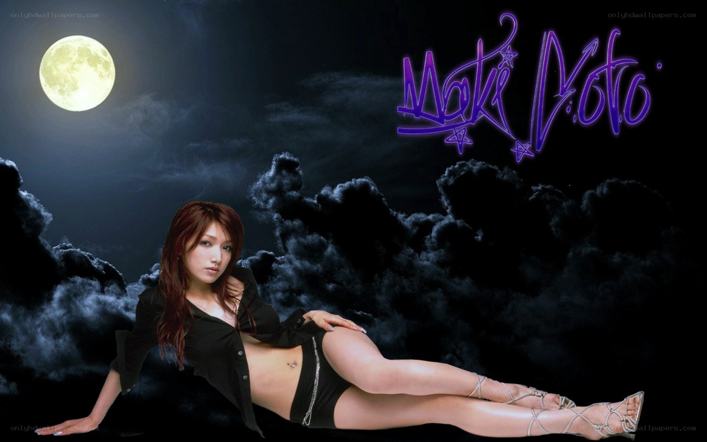 woman under full moon