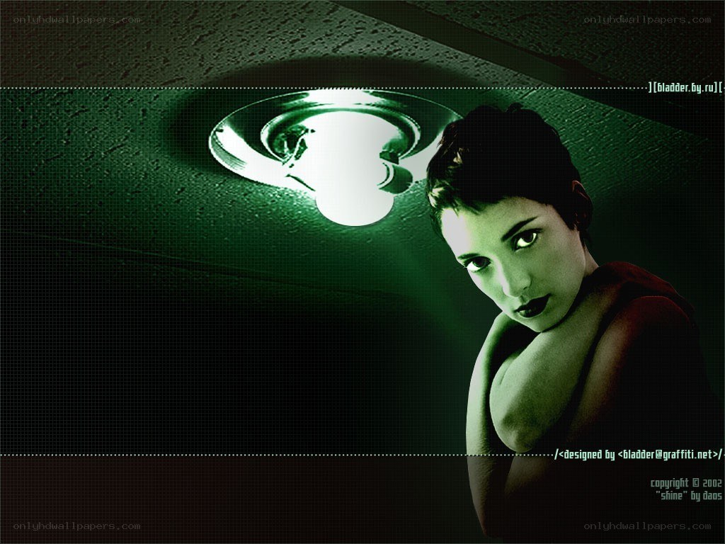 woman under green light