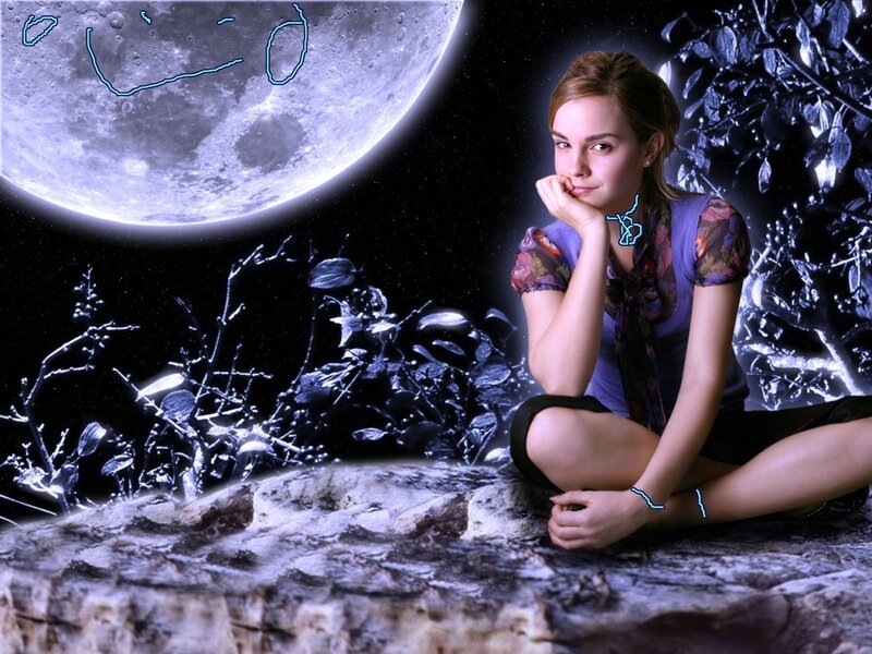 woman under moonlight