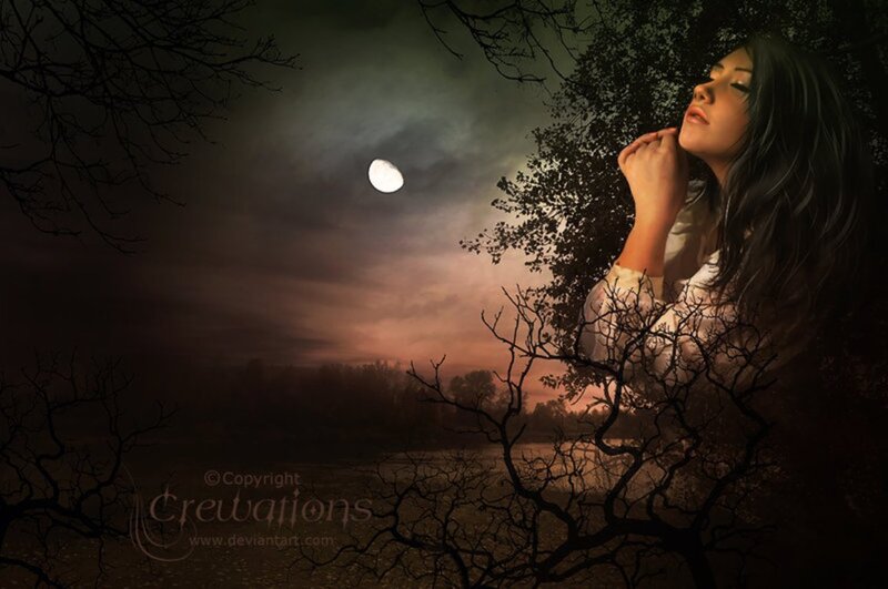 Woman under Moonlight — Black