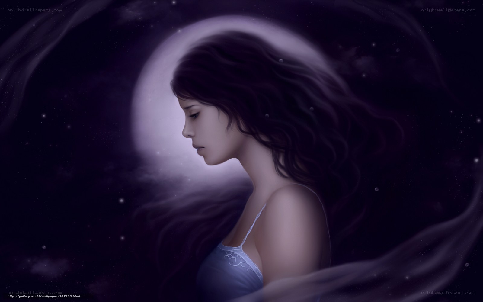 woman under moonlight