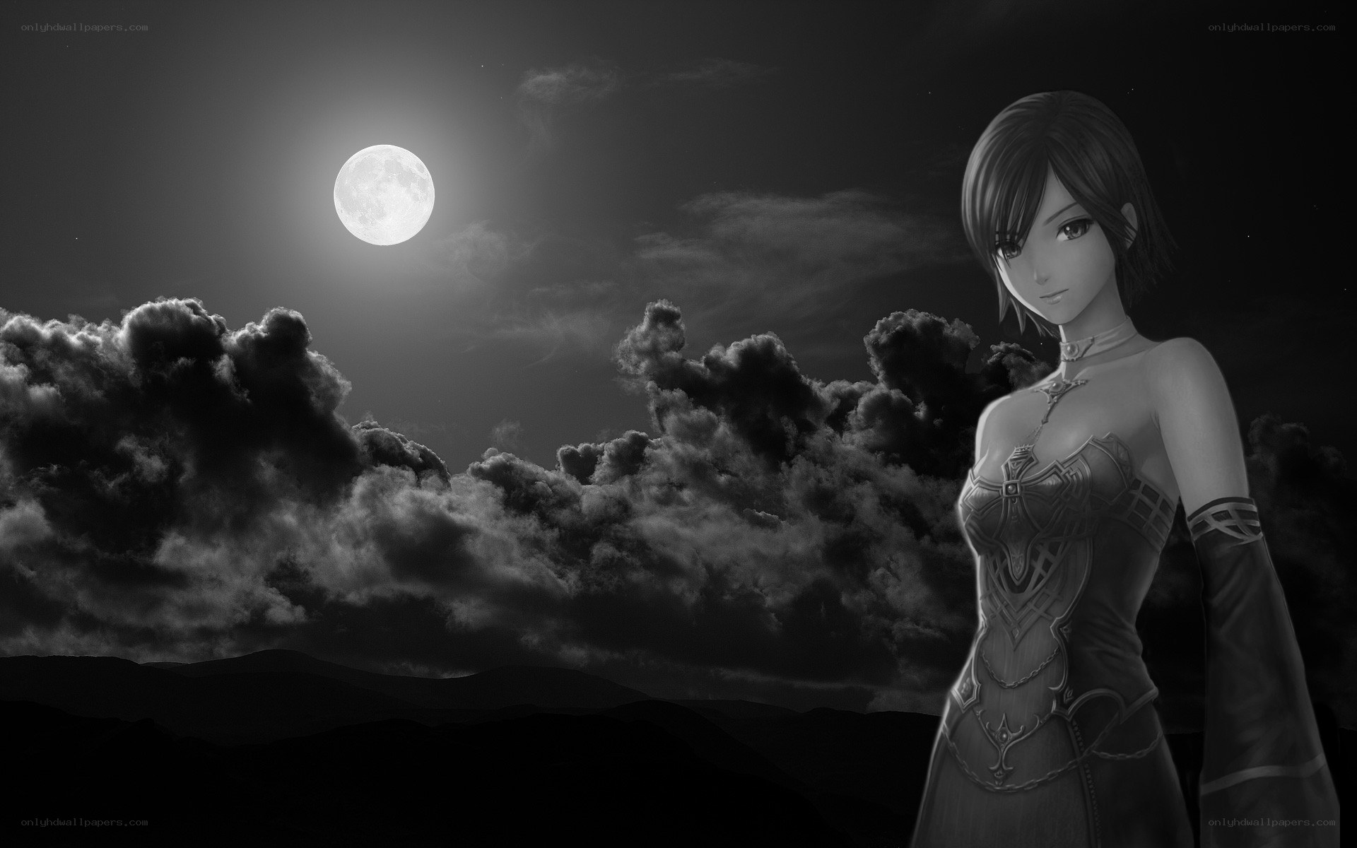 woman under the moon