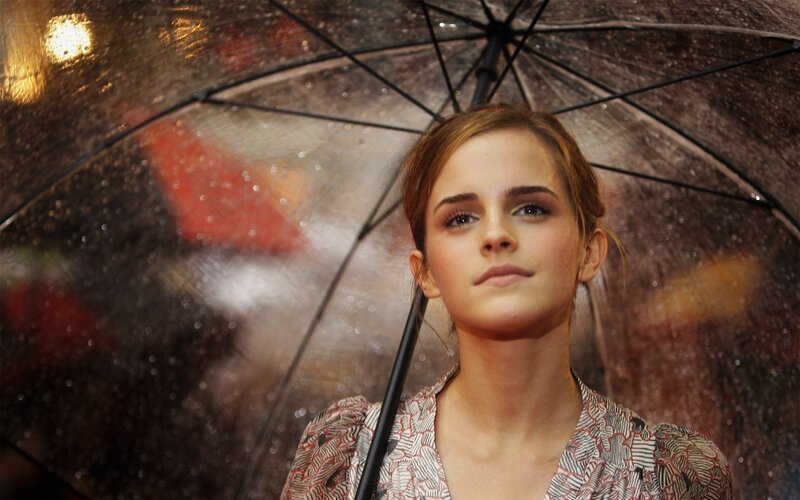 Woman under Umbrella — Brown
