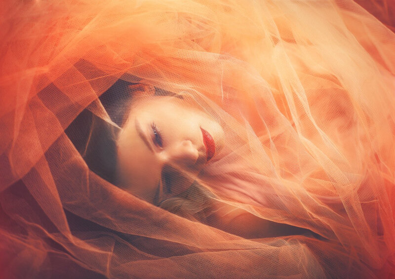 Woman under Veil — Orange